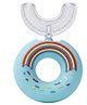 ZQBIEE U Shaped Toothbrush for Kids Manual Whitening Silicone Brush for Children Infant  Mouth-Cleaning Rainbow Blue