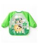 AEREX Full Sleeves Baby Bib Waterproof Feeding Apron for Toddlers Long Sleeve Smock with Food Catcher Pocket Mess Proof, Lightweight, Reusable & Easy Clean (Green)
