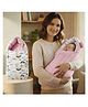 StarAndDaisy 3 in 1 Baby Sleeping Bag & Bedding Set For Newborn Baby, Soft, Comfortable, Foldable Washable,Cotton, Lightweight Rainbow Print- Pink
