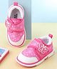 Cute Walk by Babyhug Velcro Closure Musical Casual Shoes With Butterfly Print - Fuchsia