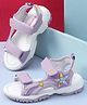 Cute Walk by Babyhug Velcro Closure Hearts Printed Sandal - Purple
