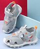 Cute Walk by Babyhug Velcro Closure Sandals with Text Applique -  Grey