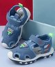 Cute Walk by Babyhug Velcro Closure Sandals with Text Applique -Blue