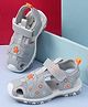 Cute Walk by Babyhug Velcro Closure Sandal Star Applique - Grey