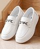 Cute Walk by Babyhug Slip On Party Wear Loafers with Metal Applique - White