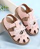 Babyoye Velcro Sandals With Bow Applique - Pink