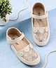 Cute Walk by Babyhug Velcro Closure Ballerina With Floral Applique - Beige