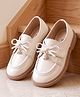 Cute Walk by Babyhug Velcro Closure Party Wear Sohes With Bow Applique - Beige