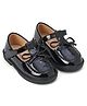 Cute Walk by Babyhug Velcro Closure Solid Shoes With Bow Applique - Black