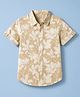 Jash Kids Cotton Woven Half Sleeves Shirt with Floral Print - Khaki