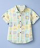 Jash Kids Cotton Woven Shirt with Half Sleeves and Beach Theme Print in Blue for 2-3 Years