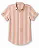 JASH KIDS Cotton Woven Striped Shirt with Half Sleeves in Orange for 2-3 Years