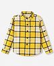 JASH KIDS Cotton Woven Checks Shirt with Full Sleeves and Plaid Print in Yellow