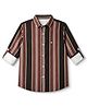 Jash Kids Cotton Woven Striped Shirt with Full Sleeves and Diamond Embroidery in Light Brown for 3-4 Years