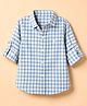 Jash Kids Cotton Woven Checked Shirt with Full Sleeves in Sky Blue