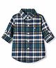 Jash Kids Cotton Woven Checks Shirt with Full Sleeves and Tartan Plaid Print in Green