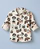 JASH KIDS Cotton Woven Full Sleeves Camping & Animal Printed Shirt in Cream