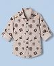 Jash Kids Cotton Woven Full Sleeves Shirts With Baseball Print - Khaki