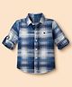 Jash Kids Cotton Woven Full Sleeves Checks Shirts - Navy Blue