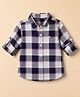 JASH KIDS Cotton Woven Full Sleeves Shirt with Buffalo Checks in Navy Blue