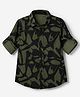 JASH KIDS Cotton Woven Printed Shirt with Full Sleeves in Green