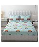 KIDS WONDERS Kids Print Flat Bedsheet in New red car print With 2 Pillow Covers