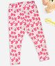 Pantaloons Junior Cotton Spandex Knit Floral Printed Leggings - Pink