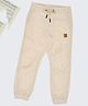 Pantaloons Junior Cotton Woven Solid Joggers - Cream