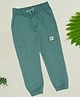 Pantaloons Junior Cotton Woven Animal Patch Detailed Cargo Style Joggers - Green