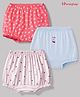 Honeyhap Premium 100%Cotton Knit Bloomers With Heart & Cherry Print Bio Finish - Light Blue Pink Red
