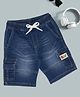Pantaloons Junior Cotton Woven Mild Washed Shorts - Blue