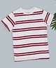 Pantaloons Junior Cotton Knit Half Sleeves Striped Tee - Red
