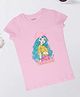 Pantaloons Junior Cotton Knit Half Sleeves Fabulous Text & Girl Printed Tee - Pink