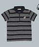Pantaloons Junior Cotton Knit Half Sleeves Striped Polo Tee - Black