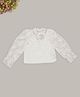 Pantaloons Junior Knit Full Sleeves Floral Embroidered Lace Detailed Top - Off White