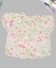 Pantaloons Junior Cotton Woven Half Puffed Sleeves Floral Printed Top - Off White