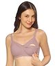MomToBe Cotton Knit Solid  Non Padded Maternity Bra With Front Open Nursing Access - Sand Beige