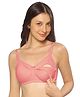 MomToBe Cotton Knit Solid  Non Padded Maternity Bra With Front Open Nursing Access - Georgia Peach