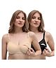 MomToBe Cotton Knit Pack Of 2 Solid Maternity Bras With Front Open Nursing Access - Multi Colour