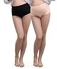 MomToBe Knit Pack of 2 Solid Panties - Black & Skin Tone
