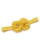 Bhoomi Collection Rhinestones  & Beads Embellished Floral Applique Detailed Headband - Yellow