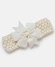 Bhoomi Collection Polka Dots Printed Bow Applique Detailed Headband - Cream
