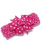 Bhoomi Collection Polka Dots Printed Bow Applique Detailed Headband - Dark Pink