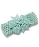 Bhoomi Collection Polka Dots Printed Bow Applique Detailed Headband - Mint Green