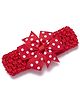 Bhoomi Collection Polka Dots Printed Bow Applique Detailed Headband - Red
