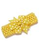 Bhoomi Collection Polka Dots Printed Bow Applique Detailed Headband - Yellow