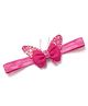 Bhoomi Collection Glittered Butterfly & Bow Applique Detailed Headband - Dark Pink