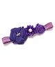 Bhoomi Collection Rhinestone & Pearl Embellished Floral Applique Detailed Headband - Purple
