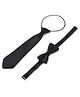 Bhoomi Collection Solid Bow & Tie Set - Black