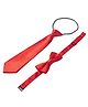 Bhoomi Collection Solid Bow & Tie Set - Red